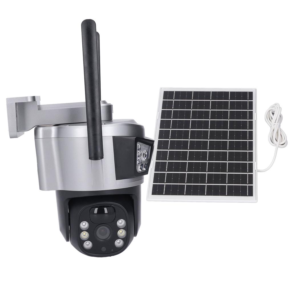Wireless Outdoor Security Camera with 7.5W Solar Panel 4MP PTZ 360 Deg View Support 4G Motion