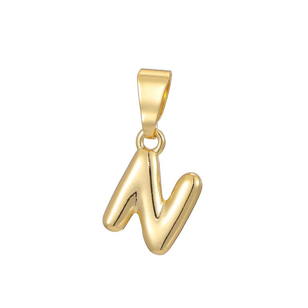 Ожерелье-подвеска с мини-буквами-пузырями с покрытием из 18-каратного золота - Персонализированное 26 английскими буквами