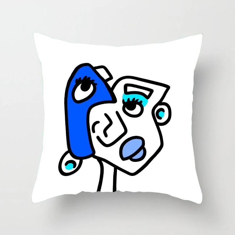 Наволочка с абстрактным рисунком смайлика для автомобиля, украшения для офиса, гостиной, дома