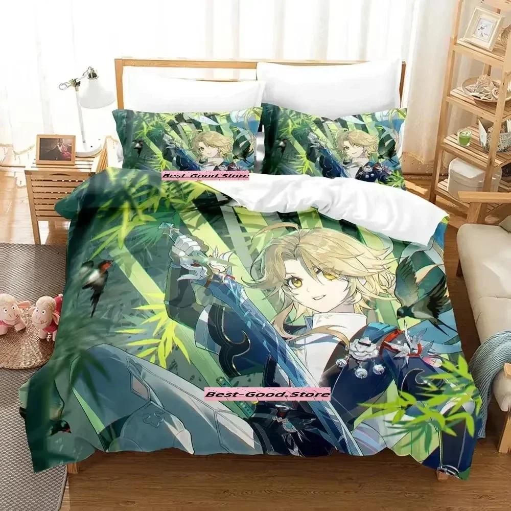 Honkai Star Rail Bedding Set Cartoon Anime Printed Bed Set Duvet Cover Pillowcase Linen Sheet Quilt Cover Full Queen King Size