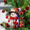 Christmas Ornaments Cartoon Snowman Xmas Tree Hanging Decoration 2D Acrylic Pendant for Doors Windows