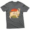 Distressed Retro Sunset Golden Retriever Silhouette Graphic T Shirt Side Profile Dog Retro Striped Sun Print Unisex Clothes