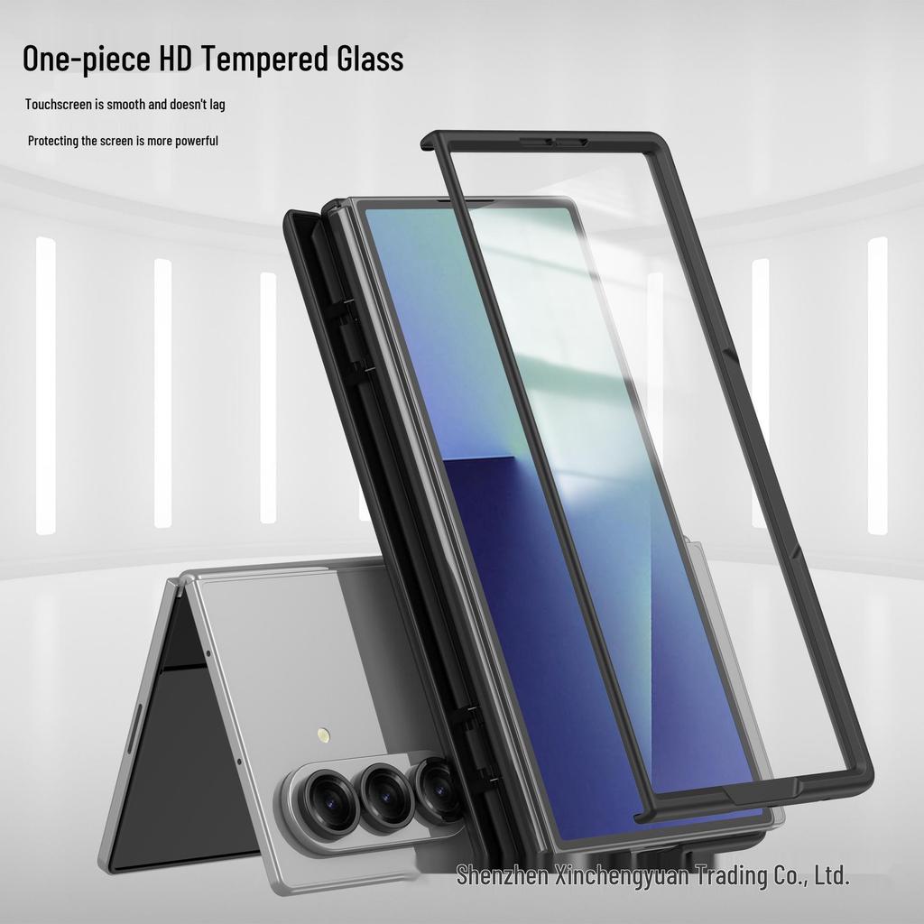 Чехол Samsung Z Fold7 с складыванием по средней оси: Прозрачное закаленное стекло, Полная защита шарнира