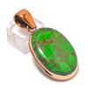 Copper Green Turquoise Gemstone Copper Jewelry Pendant 2.01"