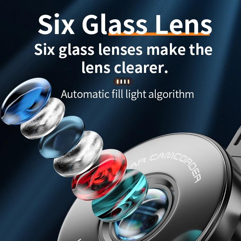 Новинка 2024 года, автомобильный регистратор 1440P, двойной объектив, встроенный видеорегистратор, G-сенсор, циклическая запись ночного рынка, мониторинг парковки