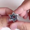WOWTAC Two Hexagram Pin Badges for Men, Pin Badge Brooch, Simple Badge, Lapel Pin, Tuck Pin, Pin Badge, Butterfly Clutch