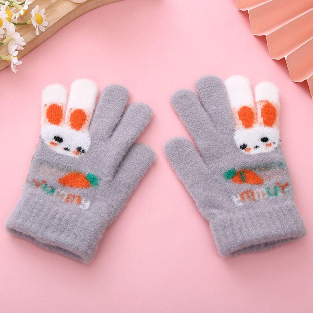 Толстые детские перчатки без пальцев, перчатки без пальцев, милые варежки для мальчиков и девочек