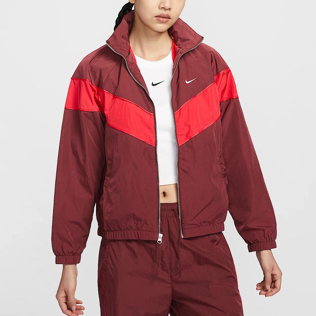 Nike Ss25 Windrunner Fashion Stand Collar Versatile Comfortable Jacket Women Jacket Red FV6305-619