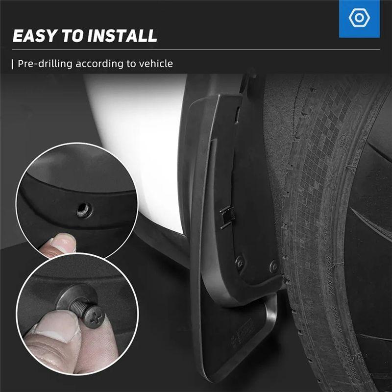 AA92-Car Mud Flaps Splash Guards Mudguards Black Automotive Supplies For Ford Bronco Sport -
