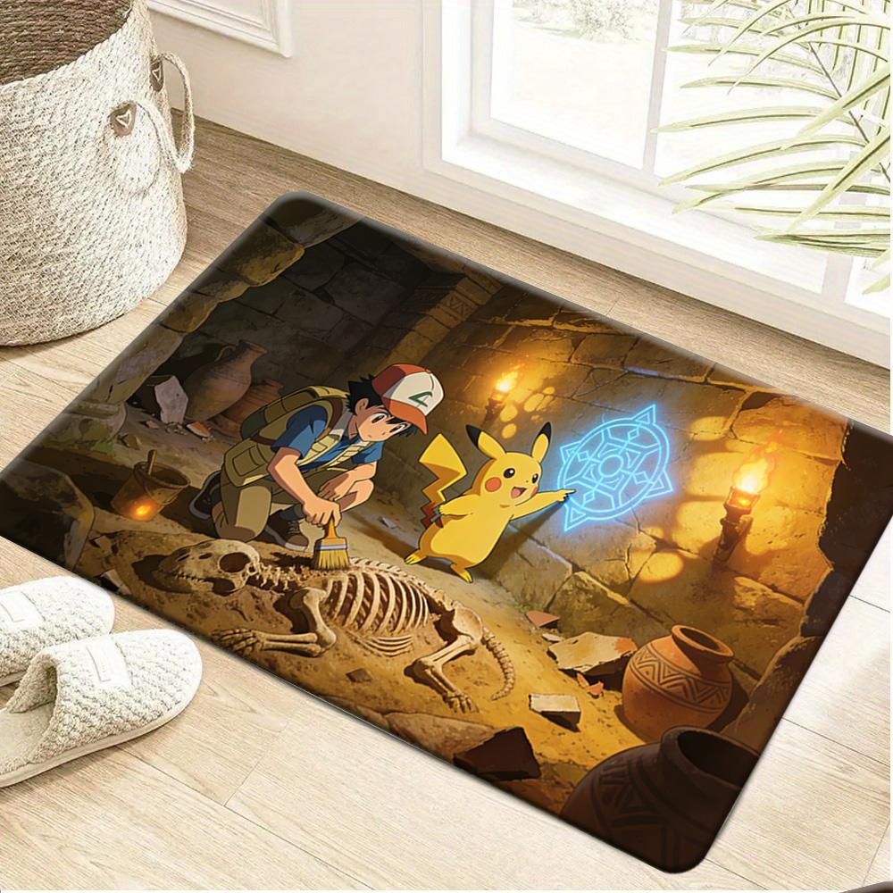 Pokemon Characters All Over Print Non-slip Doormat, Soft Absorbent Floor Rug for Home Decor