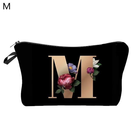 Cosmetic Bag 3D Digital Printing Letter Flower Pattern Female Multipurpose Delicate Pencil