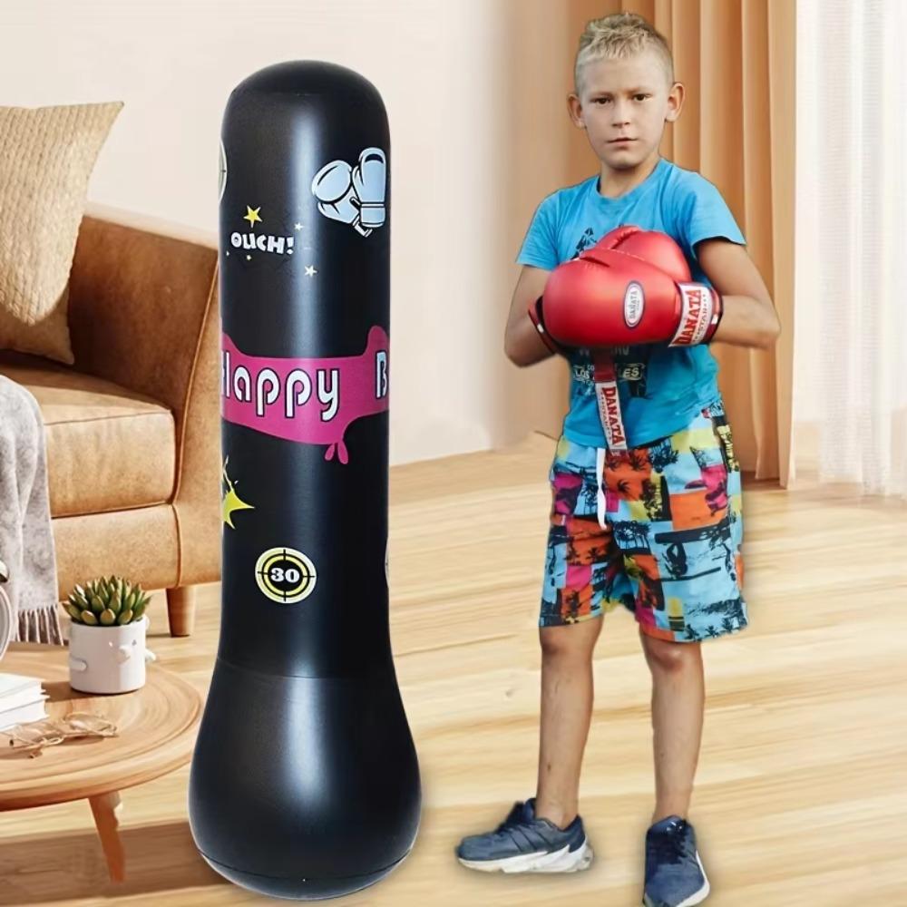 Thickened Bounce-Back Punch Bag Tumbler Design Kids Stress Relief Toy Indoor/Outdoor Play