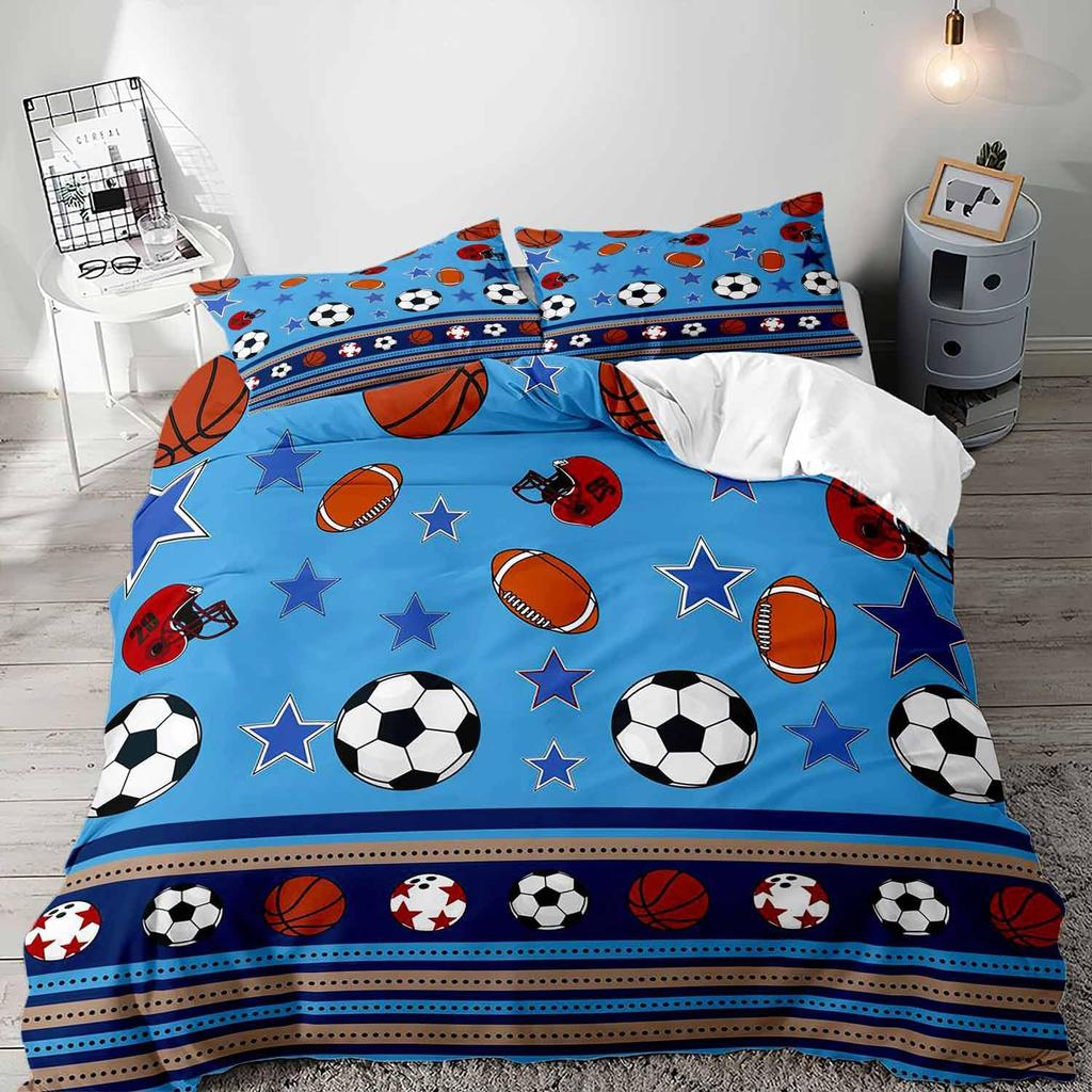 Sports Style Basketball Three-piece Quilt Cover 3D Digital Printing Bedding Set Bed Cover