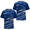 Fashionable Gradient Striped Printed T-shirt Men's Badminton and Table Tennis Training Suit Summer Casual Sports Fitness Short Sleeved Tops