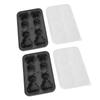 2Pcs 3D Cat Shape Silicone Ice Cube Tray 4 Cubes Reusable Cute Animal Shape Silicone Ice Mould for Whiskey Cocktails
