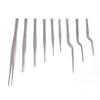 12-25Cm Silver Stainless Steel Tweezers Forceps Straight Tip Tweezer Tool