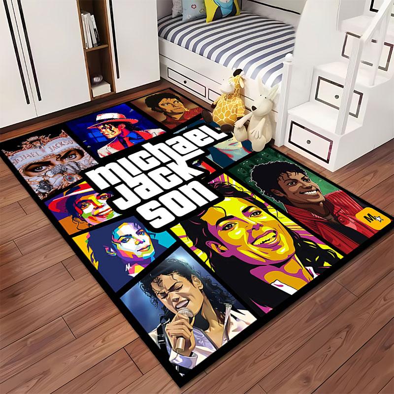 Pop Art Style Music Icon Carpet suitable as a non-slip mat for the living room or bedroom sofa