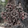 7 Pcs Silver Red Skull Head Metal Dice Hollow Metal Polyhedral Dice Set Suitable for Role-Playing RPG  Board Game Card Game