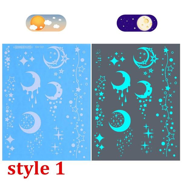 4pcs Luminous Glow Waterproof Temporary Tattoo Sticker Star Butterfly Flash Tatto Women Men Arm Body Art Fake Tattoos