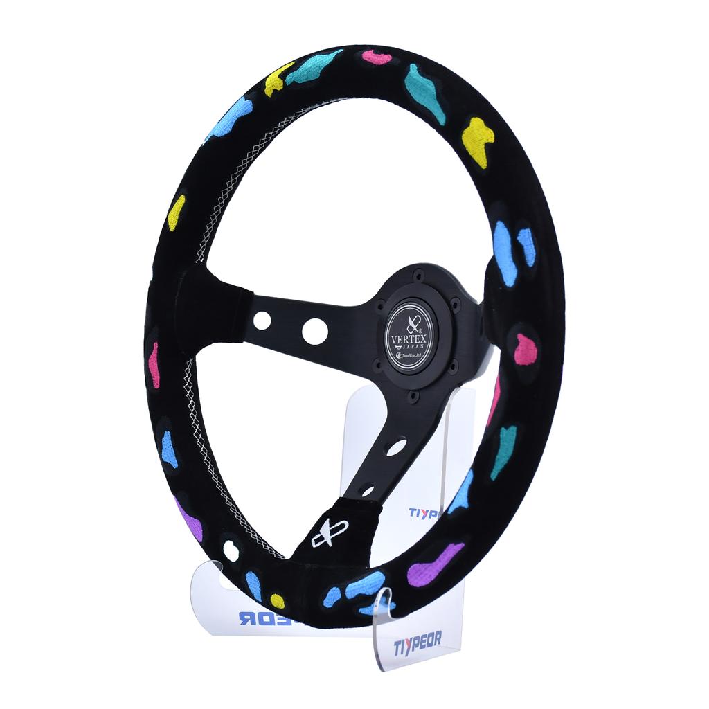 Vertex Игровой руль для гоночного симулятора Замша Вышивка Автомобильный аксессуар Автозапчасти Универсальный спортивный руль