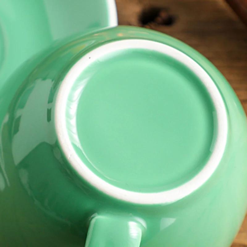 300ml Ceramic Coffee Cup and Saucer Set Pottery Latte Cups Breakfast Milk Mug Afternoon Teacup Porcelain Water Mugs Wholesale
