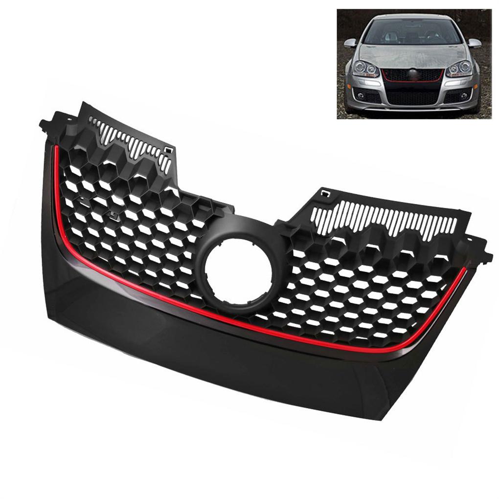 Car Bumper Grille for VW Golf 5 MK5 V GTI 2006-2009 PVC Rust-proof Shakeproof Front Grilles Guard Protector Cover Bumper Grille