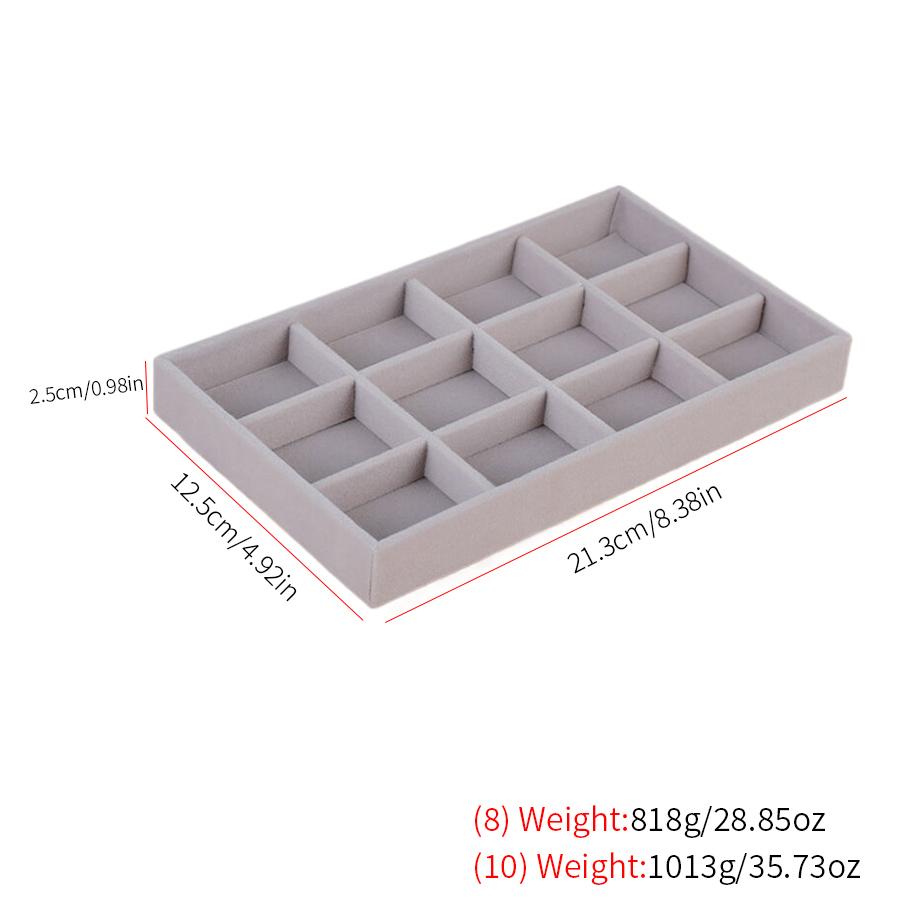 1 шт., Флокированная шкатулка для украшений, поднос для украшений, подходит для: Все виды хранения ювелирных изделий. Цвет: Серый