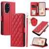For Honor 200 5G Wallet Case Rhombus Grid PU Leather Phone Cover
