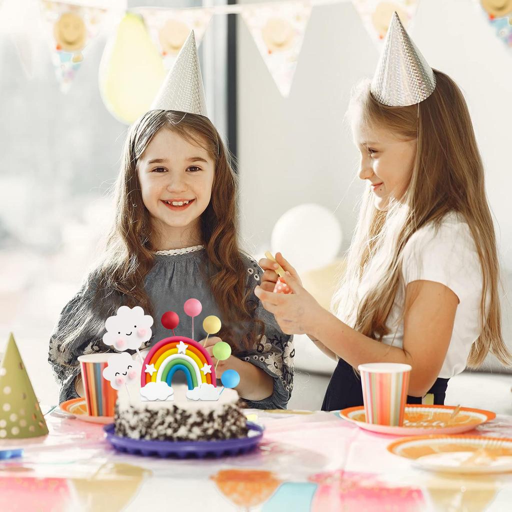 Набор для украшения радужного торта 8 шт. Радужные облака, топпер в виде воздушного шара для дня рождения, свадьбы, детского праздника, принадлежности для украшения вечеринки