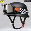 Vintage-Style Retro Motorcycle Half Helmet Cruiser Riders Universal Fit Leather Construction All-Season Use