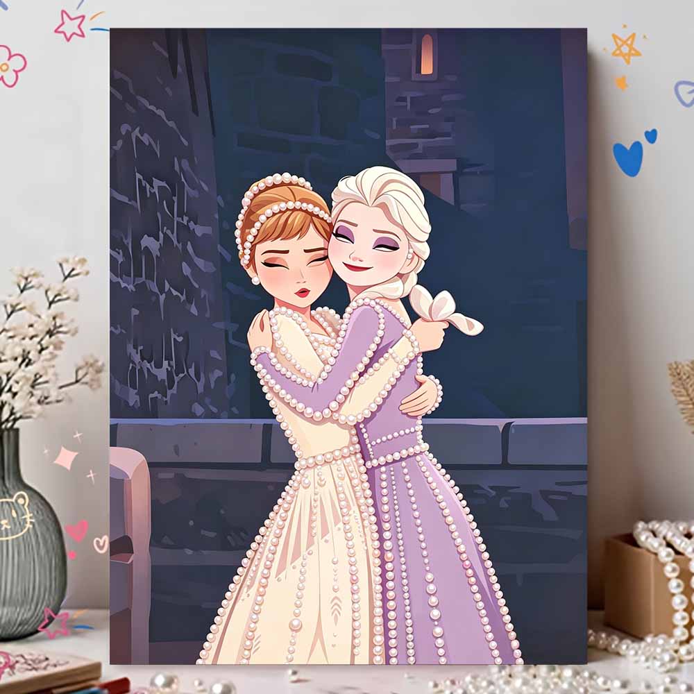 Disney DIY Жемчужное искусство Картина Замороженные Анна и Эльза Сестры Домашний Декор Стены Жемчужные Камни Рисование Картинки Поделки Домашний Декор