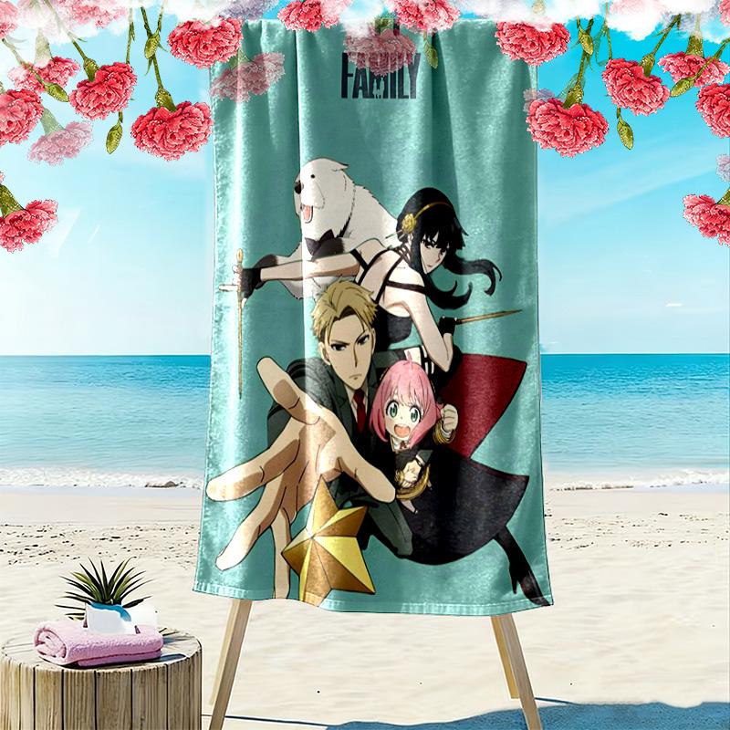 Spy x Family 2D Flat Print Beach Towel, Large Soft Quick Dry Towel for Beach Camping Swimming.MSTJ0918560
