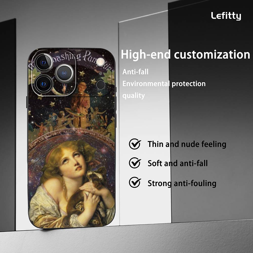 Smashing P-Pumpkins Band Phone Case For IPhone 17 16 15 14 13 12 11 Pro Max Plus Mini Black Frosted Soft Shell Funda