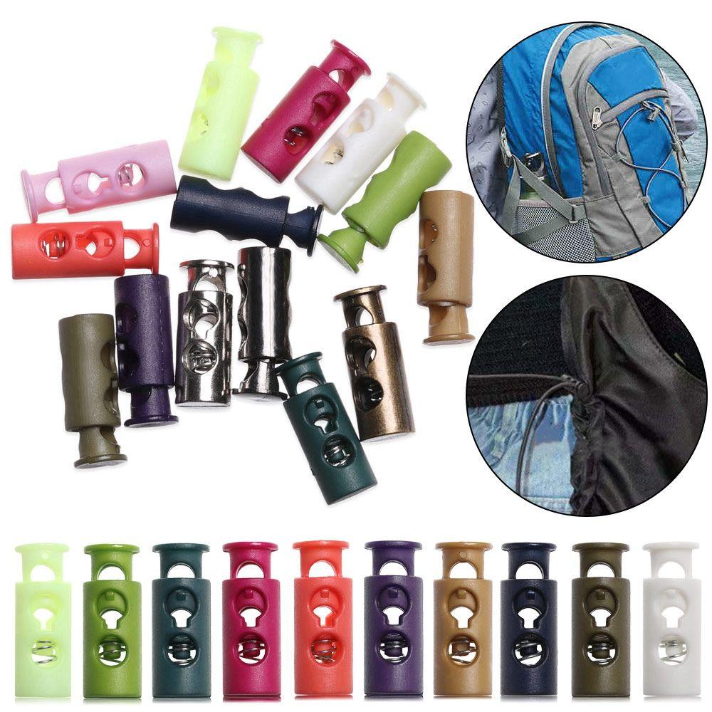 Sewing Apparel Shoelace Sportswear DIY Metal Clamp Stopper Cord Lock Toggle Plastic Stoppers