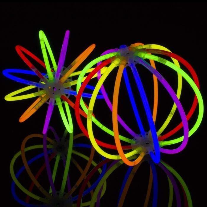 Bâtons lumineux - Haute qualité - 100 bâtons - Connecteurs inclus - Bracelets néon - Fêtes et événements