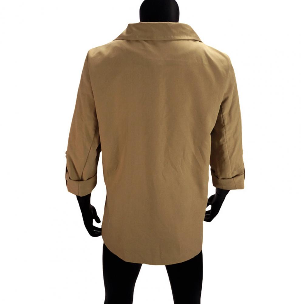 Women Suit Coat Turn-down Collar Long Sleeve Pockets Suit Jacket Solid Color Open Front Office Lady Business Outwear