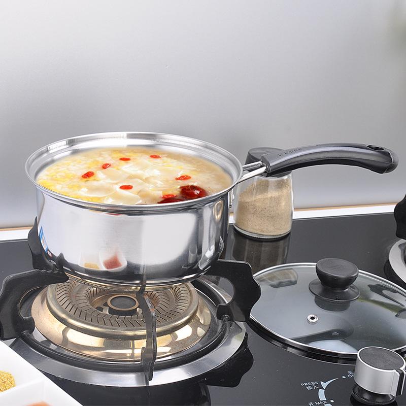 18cm Stainless Steel Non-Stick Saucepan: Single-Handle, For Baby Food, Soup, Milk & Instant Noodles, Induction Compatible.