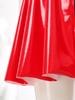 Женское Гот Панк Глянцевое Платье А-силуэта с Эффектом Мокрой Кожи Низкий Вырез Без Рукавов Молния спереди Спинка на Шнуровке Клубная Одежда
