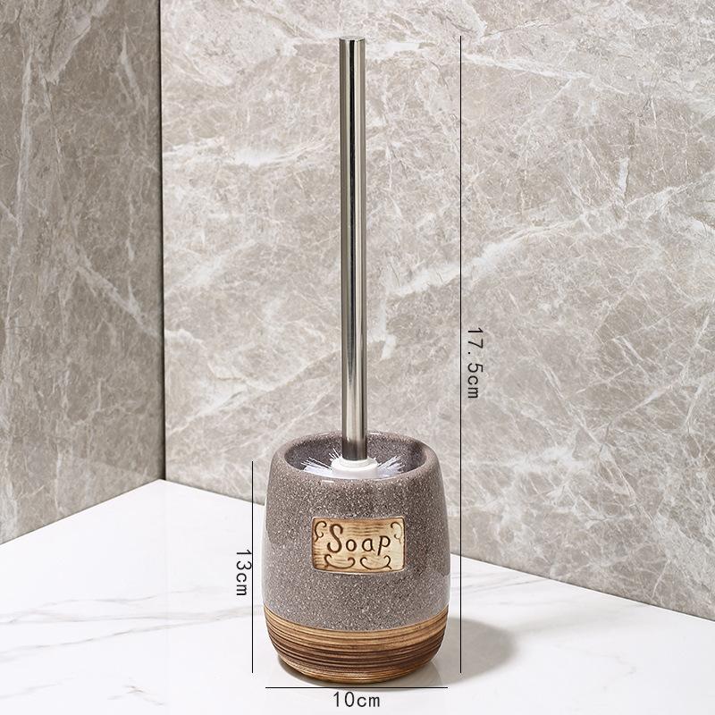 Туалетная щетка с длинной ручкой и керамическим держателем, съемная мягкая щетина для глубокой очистки