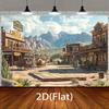 2D flat surface, 1 piece of background cloth for the western town setting, suitable for cowboy-themed activities