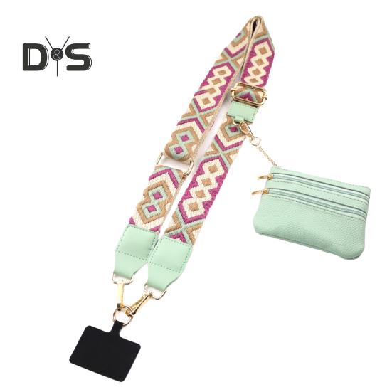 Phone Strap Neck Phone String with Zipper Wallet Pouch Shoulder Strap Purse Badge Holder for Travel Outdoor Grocery Shopping