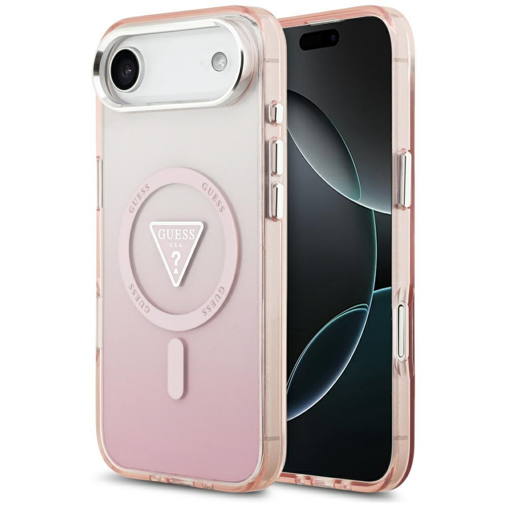 Guess IML Gradient Triangle Logo MagSafe Case for iPhone Air Pink