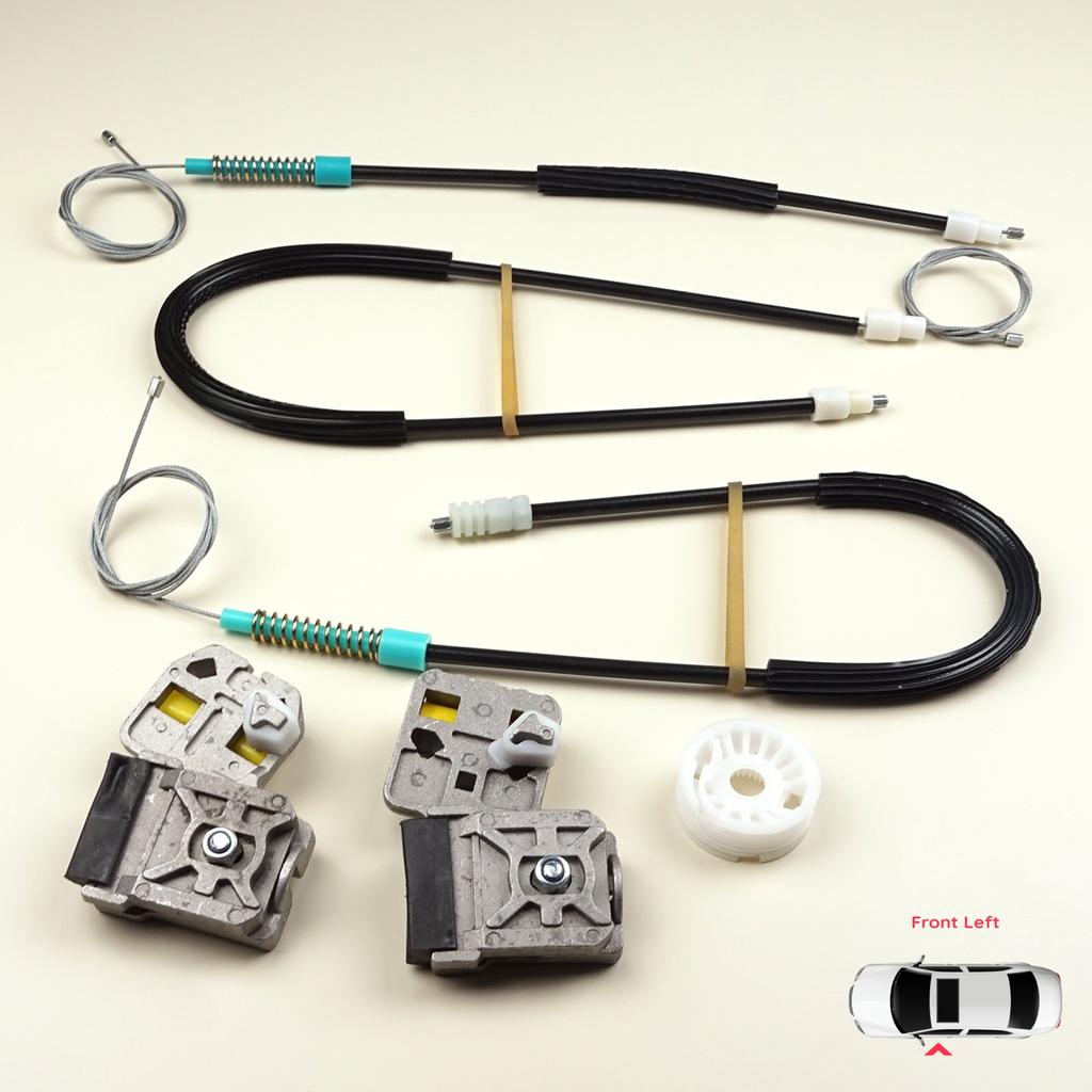 EWR382 Комплект для ремонта стеклоподъемника передней левой двери для Peugeot 607 1999-2010 9650734980 9221Q2 с металлическим кронштейном слайдера