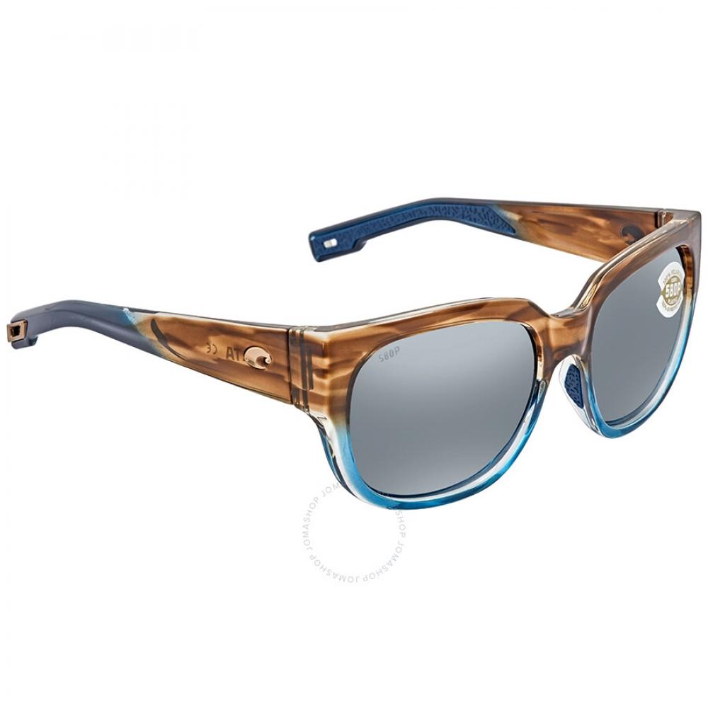 Costa Del Mar Waterwoman Gray Silver Mirror Polarized Polycarbonate Ladies Sunglasses Wtw 251 Osgp 55