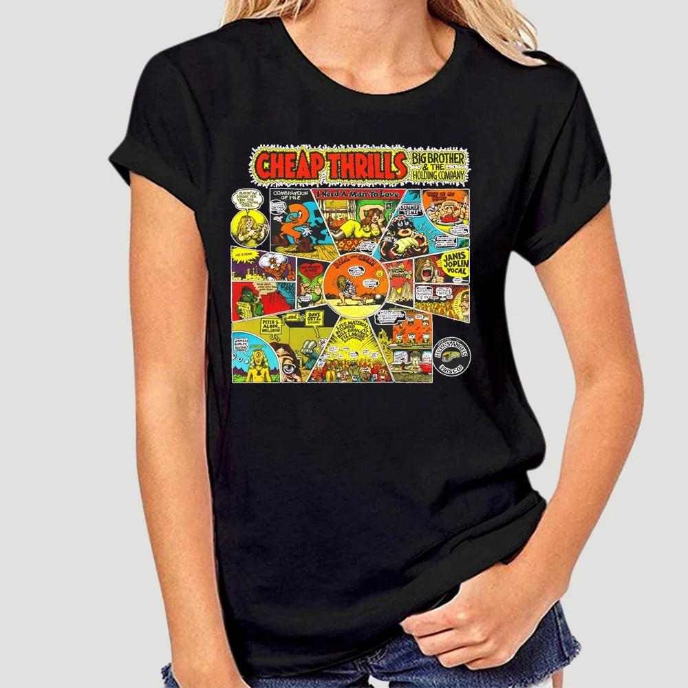 JANIS JOPLIN Cheap Thrills TShirt Black S5XLHipster ONeck Cool Tops 5766X