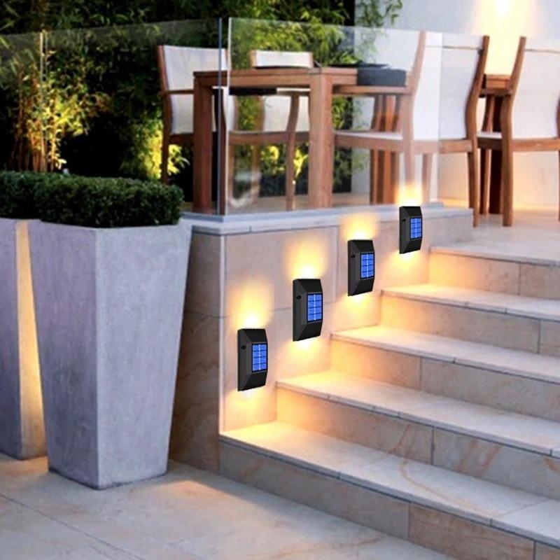 4 шт. солнечный светильник для украшения сада, мощный уличный водонепроницаемый настенный светильник на солнечной энергии, солнечный свет, уличный фонарь