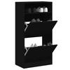 VidaXL Shoe Cabinet Black 60x34x116 Cm Engineered Wood 840016