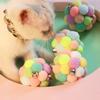 Cat Toy Plush Sound Ball Rainbow with Bell Ball Pet Supplies Cats Toys Interactive Playing Cat Catch Toy Cat Plush Cat Stuff
