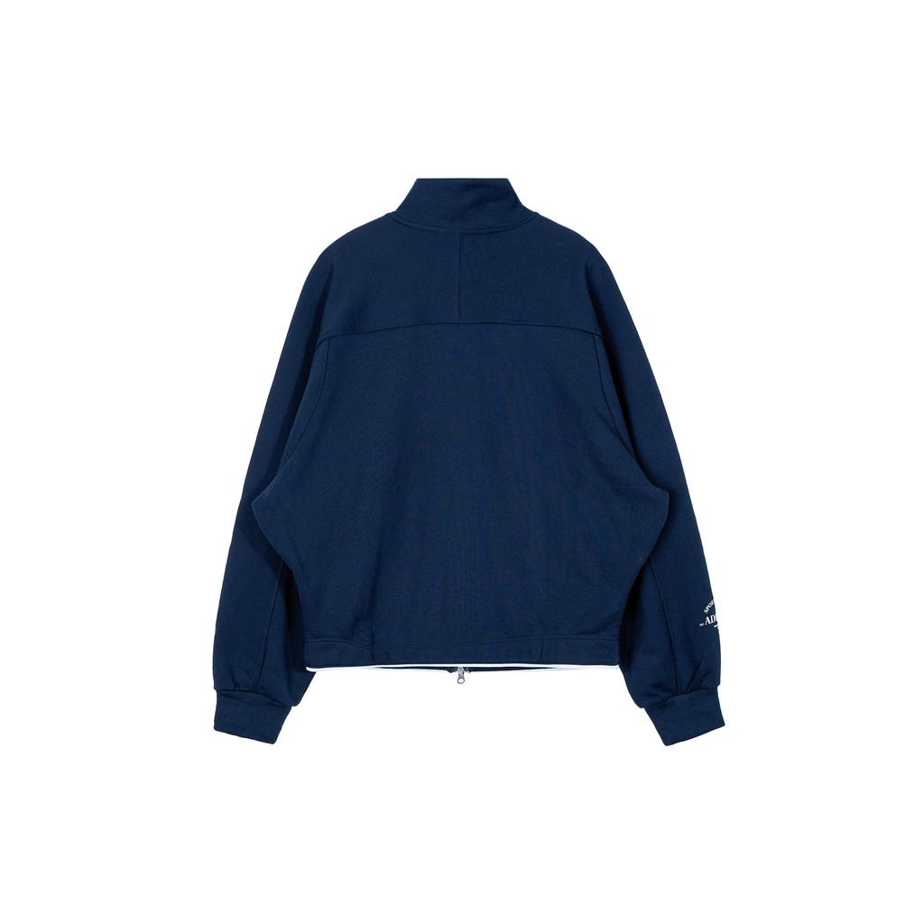 Adidas Letter Embroidery Stand Collar Running Fitness Training Jacket Women Jacket Blue JD3466