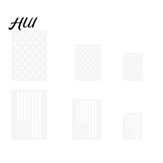 Flag Pattern Templates 6Pcs American Stencil Set Reusable Plastic for DIY Crafts Painting on Patriotic Art Stencils Wood Fabric Wall 3 Sizes Craft Kit